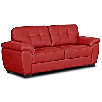 Bradwell Bright Vibrant Red Leather Sofa Range 3 And 2 Seater