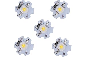 POCREATION 25Pcs AXD-1W-5V LED Chips, 5V LED Chip Bulb, 200LM 1W High Power LED Lamp Beads for DIY Lighting Fixtures(Light 40004500K)