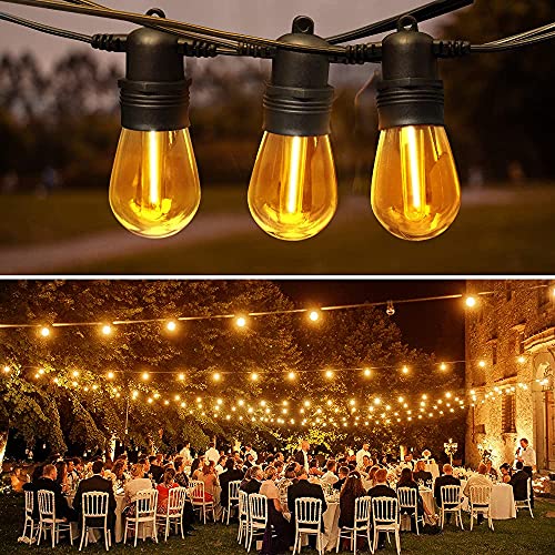 Baxstel Solar Lights Outdoor String Lights 50FT Vintage Edison 2W