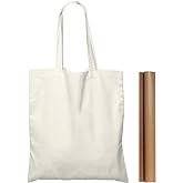 NPBAG 25 Pack 15'' X 16'' Natural Cotton Tote Bags, Lightweight Blank Bulk Cloth bags with 1pc of PTFE Teflon Sheet