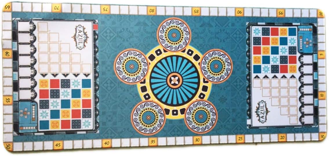 Azul Playmat Board Game for 2 Player 27.5 X 11.8 inch Pad High Def Printing Card Game Azul Mat