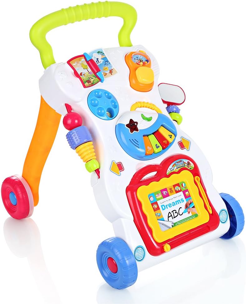 OGORI 2 In 1 First Steps Baby Walker Sounds and Lights Fun Push Along Walker