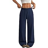 JEKAOYI Womens Wide Leg Casual Pants High Waisted Lounge Pants Comfy Business Work Pants with Pockets Navy