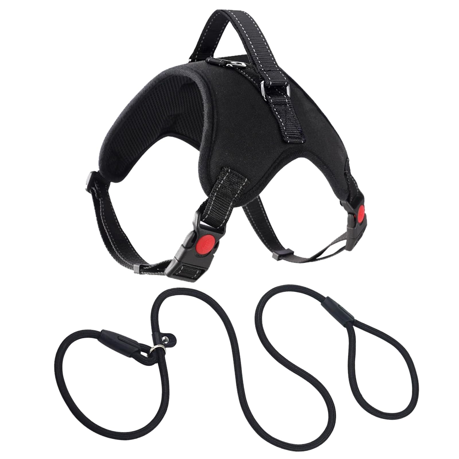 JSTHHTT Dog Vest Harness and Lead Set, No-Pull Dog Harness, Adjustable, Reflective, Breathable, 1.30m Lead, Medium to Large Breed