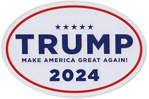 CRAZY NOVELTY GUY Donald Trump 2024 Car Magnet 6" x 4" Oval Magnetic Bumper Sticker