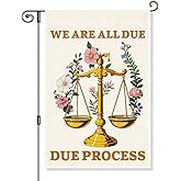 Gkodw We Are All Due Process Garden Flag, Funny Floral Anti Racism Yard Flags for Outdoors, Feminist Anti-Authoritarian Immigrant Rights Civil Rights Social Justice Save Democracy Yard Lawn Décor
