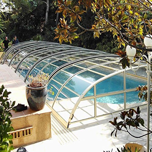 Retractable Swimming Pool Enclosure Cover Clear Polycarbonate (24'46')