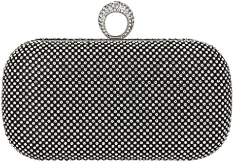 ILILAC Ring Clutch Purse Crystal Evening Bag Large Handbags