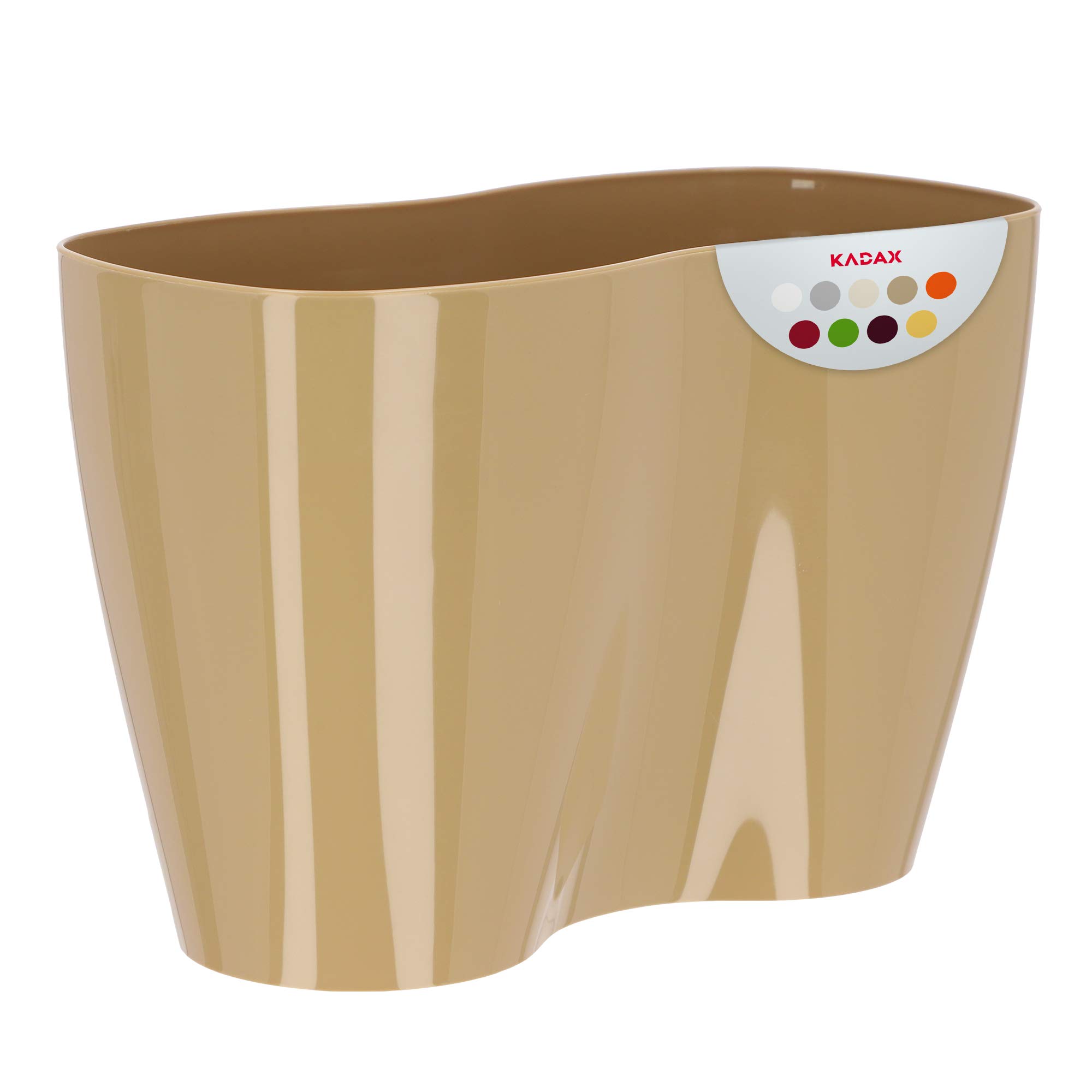 KADAX Double Flowerpot, Polypropylene Orchid Pot in Several Colours, Oblong Planter for Living Room, Office, Bedroom, Kitchen, Elegant Plant Pot (23.5 x 12 cm, Beige)