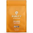 Purity Coffee BALANCE ? Decaf Medium Roast Ground Coffee (12oz Bag) - Specialty-Grade Mountain Water Processed Decaf + Regular Arabica Blend- USDA Certified Organic Decaffeinated - Third Party Tested for Mold, Mycotoxins, Pesticide Residue