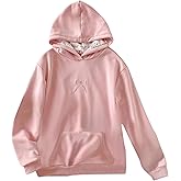 RoseSeek Girl's Bow Embroidered Floral Graphic Sweatshirts Long Sleeve Pullover Hoodies