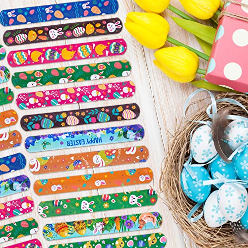 Koogel 48 Stk. Ostern Schnapparmband Bunte Ostereier Klatscharmband für Kinder Mitgebsel Kindergeburtstag Ostern Mitbringsel Geschenke Jungen Mädchen Party Geburtstag