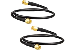 Boobrie 2-Pack SMA Male to Male Coaxial Cable 1.64ft LMR200 Equivalent SMA Male Low Loss RF Jumper Cable for WiFi 6E, 5G LTE, GPS, Ham Radio, RTL-SDR, ADS-B - Better Than RG58