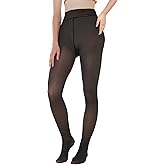 EXQUISLIFE Fleece Lined Tights Sheer Women - Fake Translucent Warm Pantyhose Leggings Sheer Thick Tights, for Winter