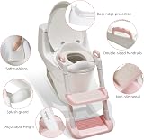 Glenmore Potty Training Toilet Seat with Step Ladder Pink White view 2