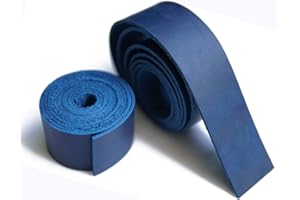 Jeereal Full Grain Leather Strap 2.0mm Thick Cord Braiding String for Crafts/Tooling/Workshop Handmade (Navy, 1.5"x50~52")