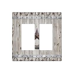 Rustic Western Wood Barn Door Horseshoe Iron Star 2