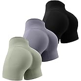 ULERSP Workout Gym Shorts Women 5" Seamless Scrunch Butt Lifting Tummy Control Ruched Booty Yoga