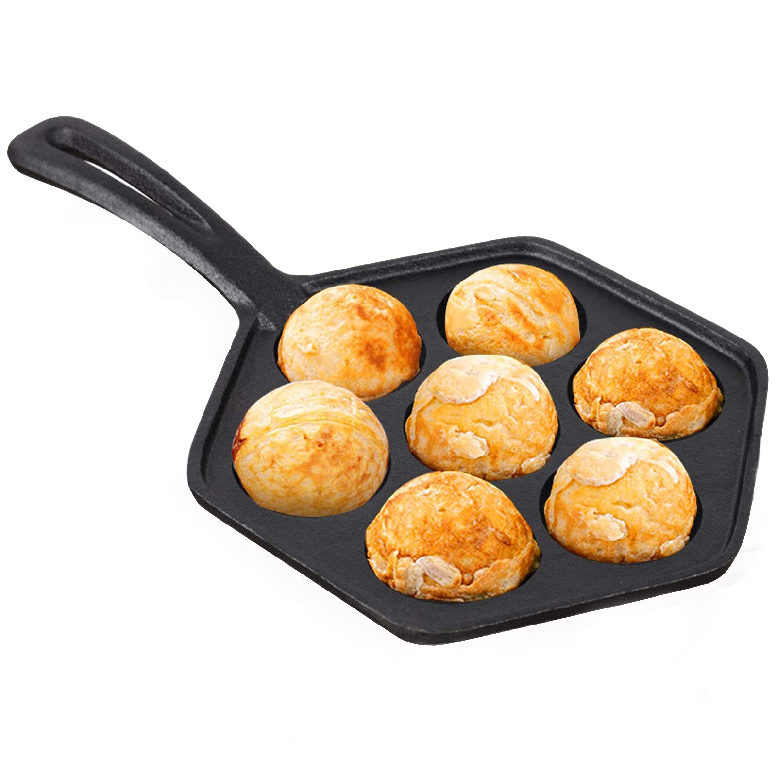 Cookware Carl Victor PreSeasoned Cast Iron Aebleskiver Pan 7Hole