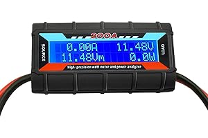 200A Watt Meter High Precision Power Analyzer Detector with Digital LCD Screen for Voltage (V) Power (W) urrent (A) Charge(Ah