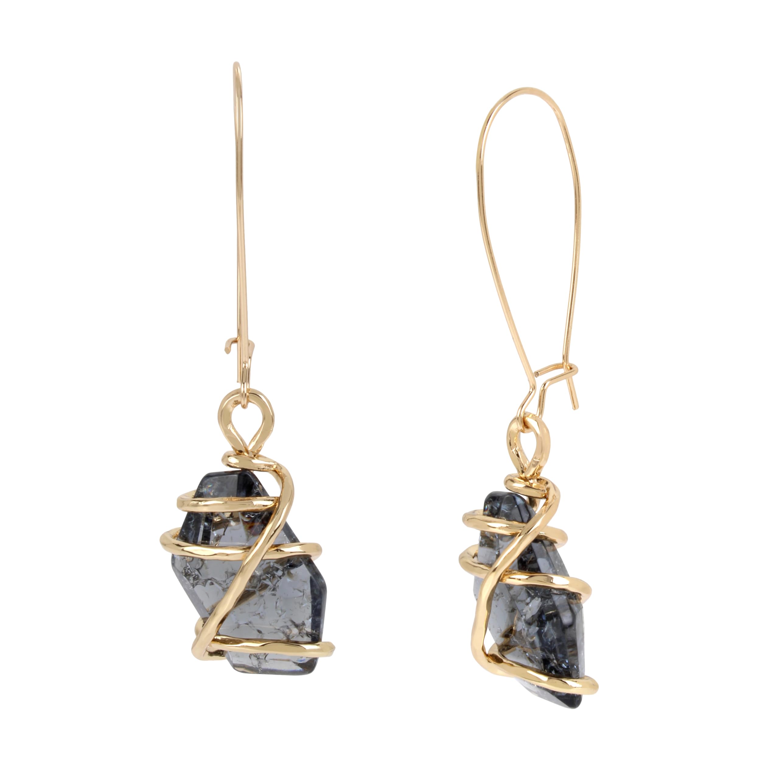 Robert Lee Morris Soho Jewelry Pendientes colgantes de piedra enjaulada para mujer, negro, talla única