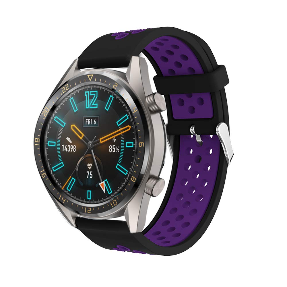 Angersi 22mm Soft Silicone Sport Strap Replacement Bands Compatible with Huawei Watch GT 46mm/Watch GT Active/Watch 2 Pro/Honor Watch Magic/Galaxy Watch 46mm/Gear S3