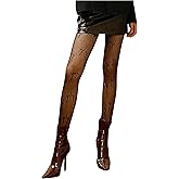 BEAUDRM Women's Y2K Star Patterned Tights Sheer Mesh Fishnet Tights Sexy High Waisted Stockings Pantyhose