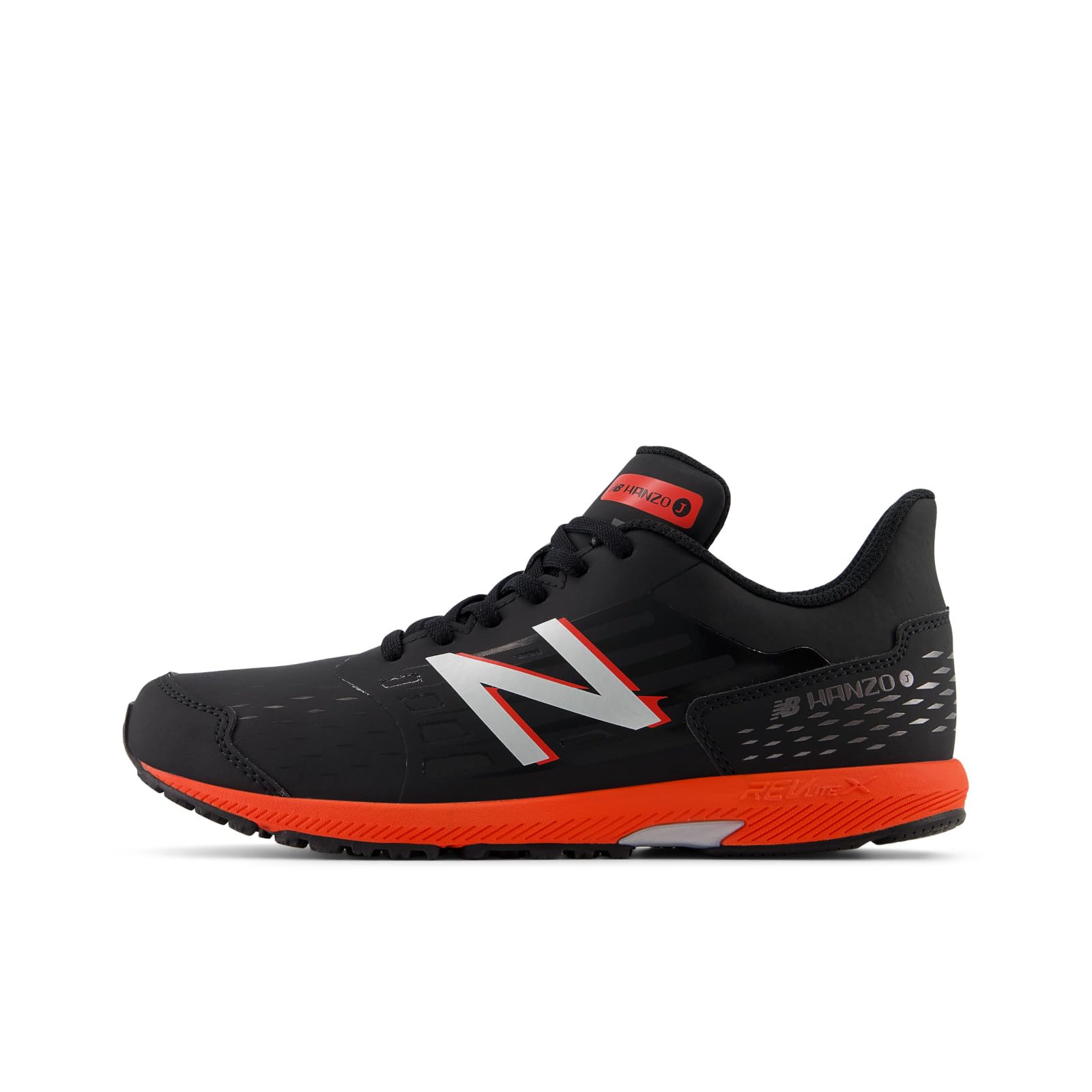 [ニューバランス] キッズランニング シューズ NB HANZO J ハンゾー 運動靴 軽量 紐 ジュニア R1(BLACK/RED) 21.5 cm M商品画像