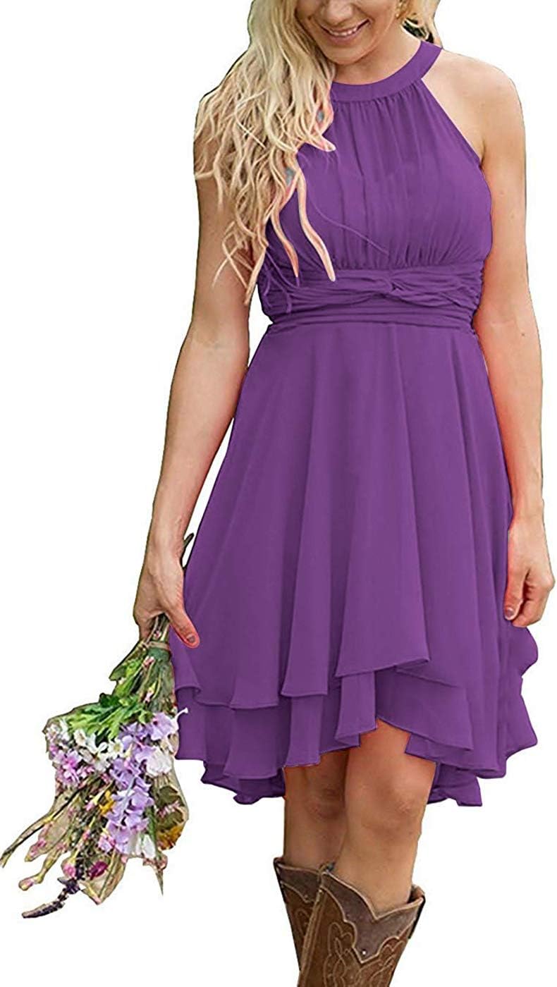 Faxpox Women's Knee Length Country Bridesmaid Dress Western Wedding Guest Dress