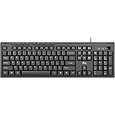 Rii RK907 Ultra-Slim Compact USB Wired Keyboard for MAC and PC-Black(1PCS) | Full-Sized,Wired QWERTY Keyboard,Plug and Play,Home or Office for Mac and PC,Windows10/8/7/Vista/XP