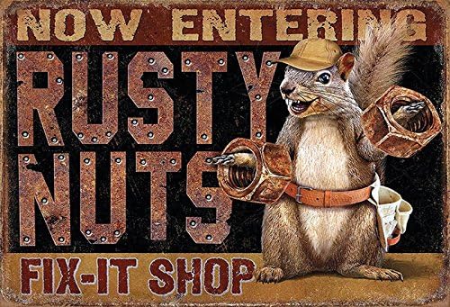 Schatzmix Now entering Rusty Nails fix it shop, garage blechschild