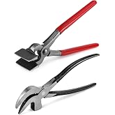 QWORK Flat Leather Press Pliers and Cobbler Plier Pincers, DIY Leathercraft Tool, Steel Leathercraft Cobbler Pliers Pincers
