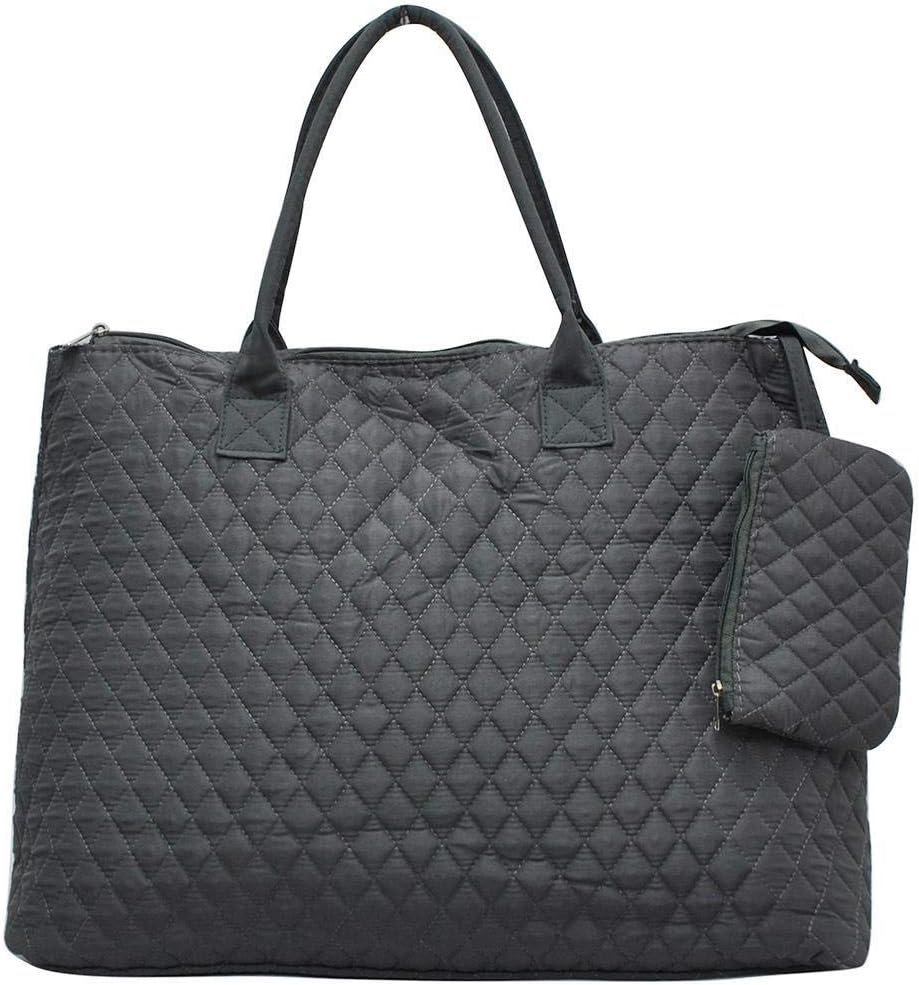NGIL Quilted Cotton Extra Large Tote Bag (Solid Grey