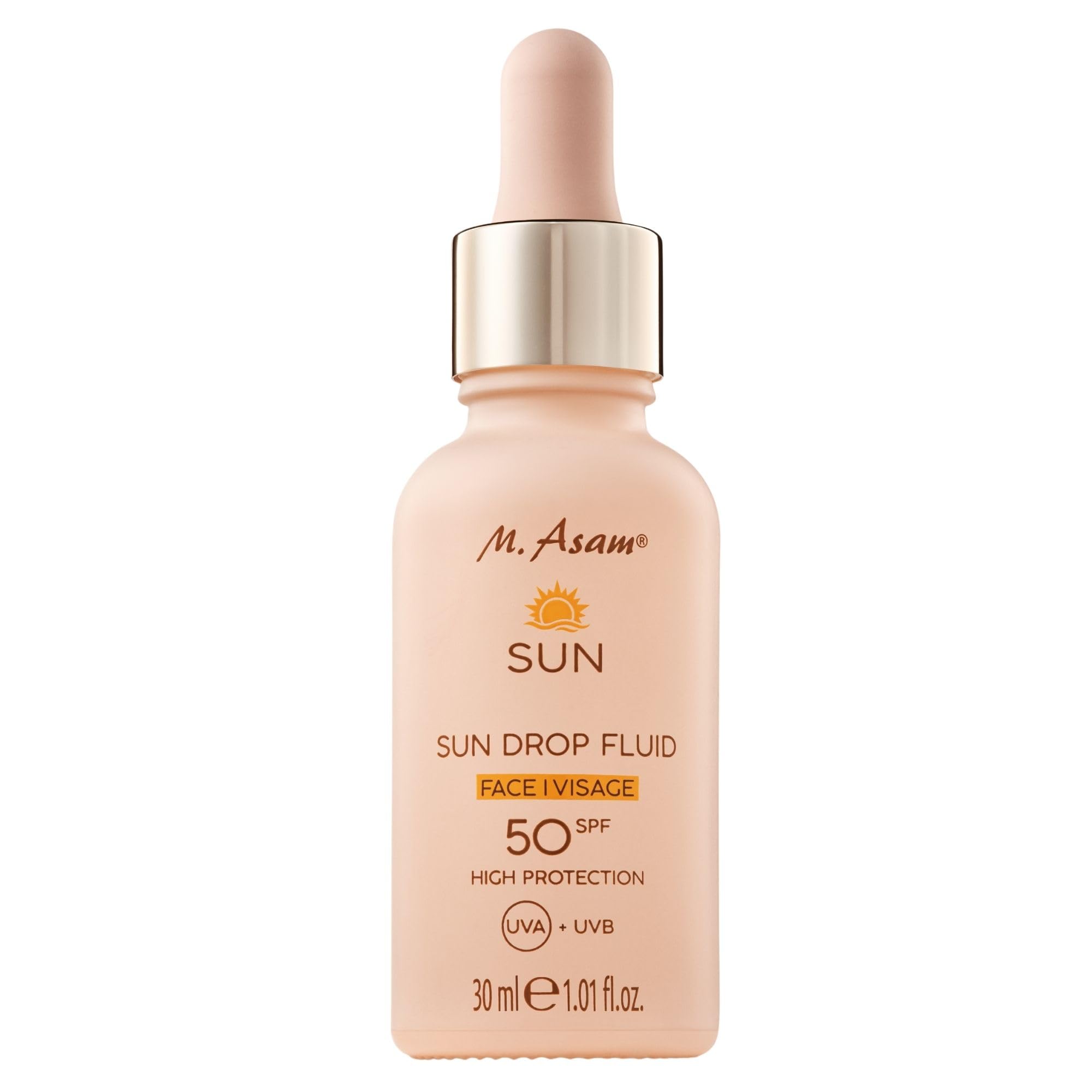 M. Asam SUN Drop Fluid SPF 50 (30ml) – Nourishing face sun protection serum with intensive protection against UVA & UVB radiation & skin ageing, nourishing aloe vera & hyaluronic acid, vegan face care