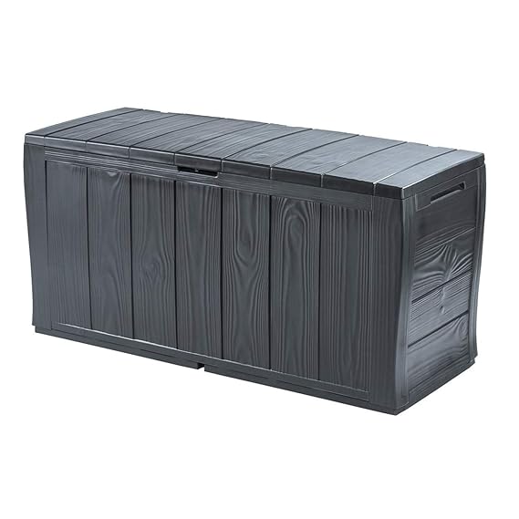 Keter Aufbewahrungsbox Sherwood in Holzoptik, graphite, 270L