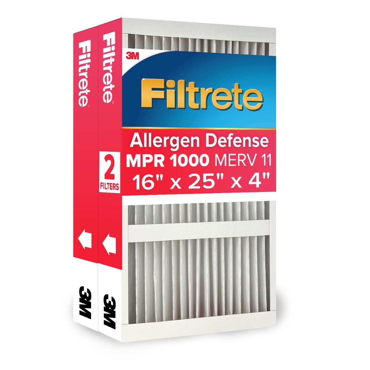 Photo 1 of ***FACTORY SEALED***Filtrete 16x25x4 Air Filter MERV 11, MPR 1000 Micro Allergen Defense 2-Pack, Fits Lennox & Honeywell, AC Furnace HVAC Filters for Home, Pleated Electrostatic (Actual Size 15.88x24.56x4.31 in)