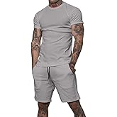 Uni Clau Mens Short Sets 2 Piece Outfits Fashion Summer Tracksuits Casual Shirt and Shorts Set