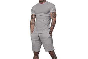 Uni Clau Mens Short Sets 2 Piece Outfits Fashion Summer Tracksuits Casual Shirt and Shorts Set