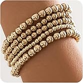 fxmimior Fashion Boho Dainty Simple Silver Gold Chain Bracelets Set for Women Adjustable Chunky Flat Cable Chain Love Punk Bracelets for Women Gift 5Pcs