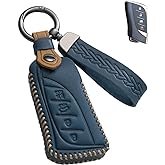 YINEOR for Lexus Key Fob Cover Leather Car Key Case Keychain Fob Holder Compatible for Lexus ES350 ES300h UX200 UX250h LS500 LS500H LC500 LC500h GX460 RX350h 2018-2024 (Blue)