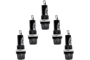 Yoiilnz 5 Pcs Panel Mounted 6x30mm Screw Cap Fuse Holder Socket 10A 125/250V AC R3-13