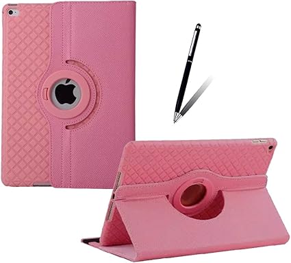 Amazon Ipad 9 7 17 ケース 手帳型 布生地 Tpu 360度回転式 カードスッロト付き スタンド機能 耐衝撃 固定バンド 脱落防止 アイパッド Ipad 9 7 17 保護カバー ピンク Wu Jun タブレットケース 通販