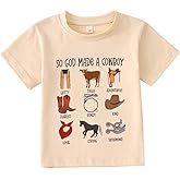 CM C&M WODRO Toddler Baby Boy Girl Western Shirt Rodeo Cowboy T-Shirt Funny Letter Graphic Tee Kid Summer Short Sleeve Tops