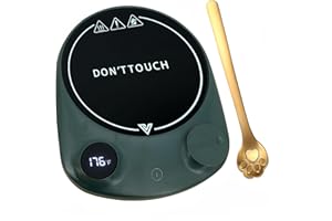 ARISKEY Candle Mug Warmer,Candle Warmer Plate Smart Coffee Mug Warmer Auto Shut Off, Electric Cup Warmer for Candle,Coffee,Tea and Milk 5 Temp Settings Up to 176℉ (Rotation Button)