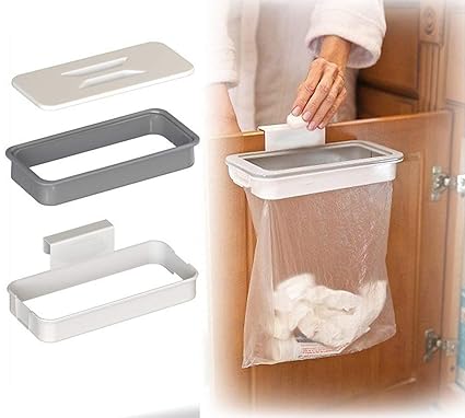 Sixonic Waste Trash Garbage Hanging Bag Holder With Lid For