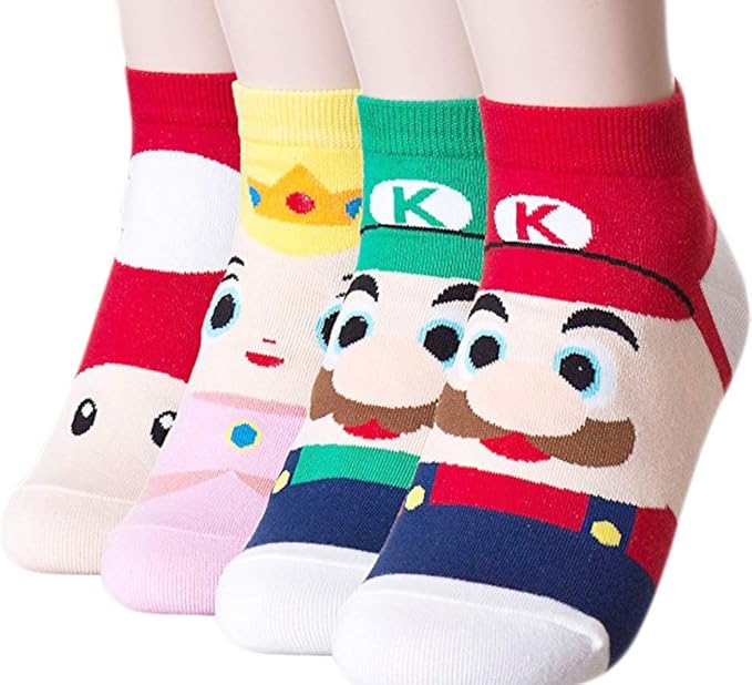 Regali Di Natale Piu Venduti.Okie Okie Piu Venduti Da Donna Calze Gift Animal Cat Dog Art Animation Character Calzini Di Natale Regali Per Donne Amine Super Mario 4pcs Taglia Unica Amazon It Abbigliamento