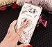Galaxy Note 5 Floral Crystal TPU Case-Inspirationc Soft Slim Bling Plating Rubber Cover for Samsung Galaxy Note 5 with Rhinestone Diamond and Detachable 360 Ring Stand-Gold and Pink