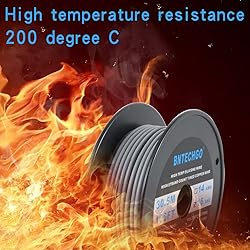BNTECHGO 16 Gauge Silicone wire spool 100 ft Gray