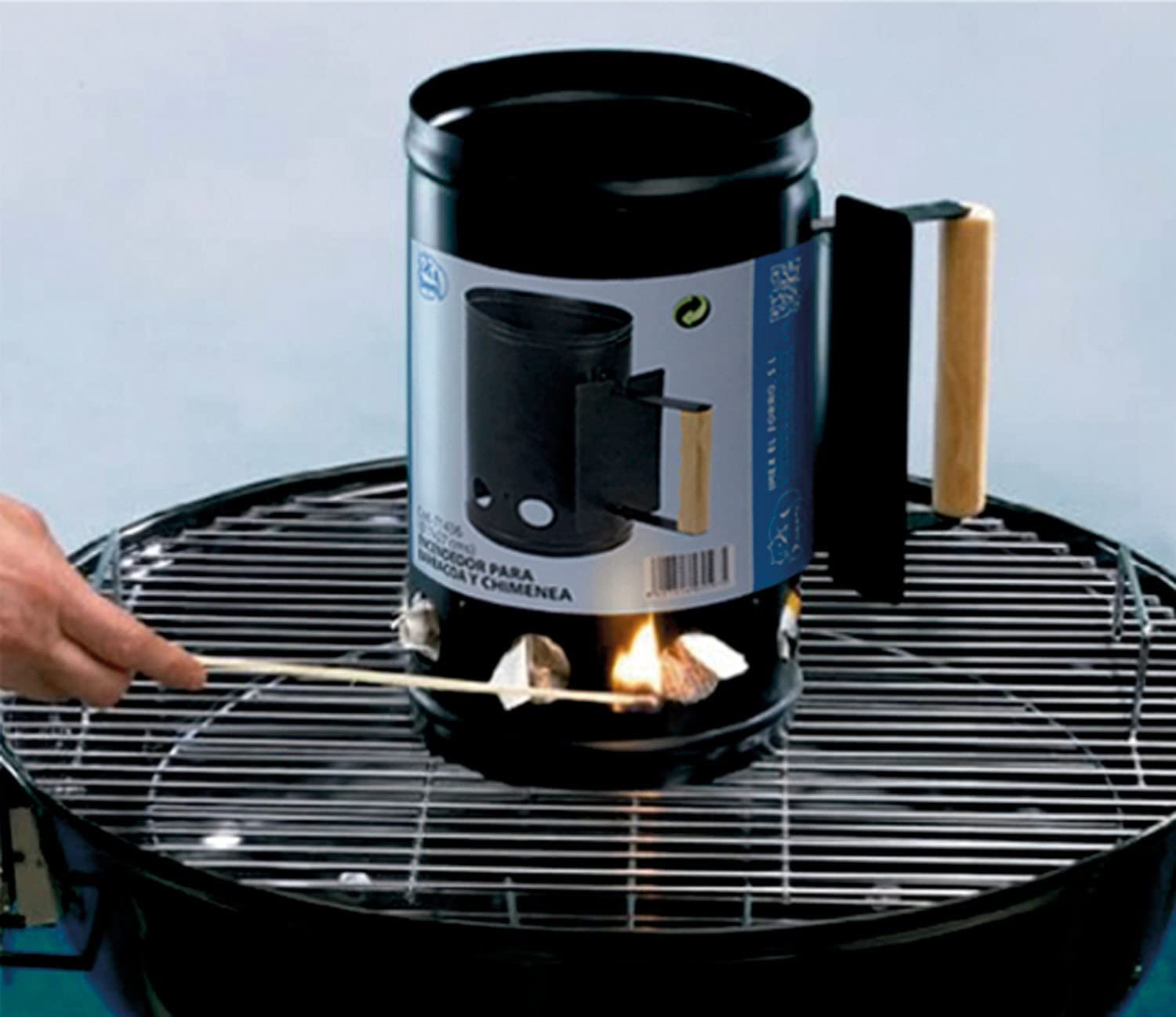 IMEX EL ZORRO Barbecue and Fireplace Lighter | 17 x 27 cm | Sturdy Steel with Wooden Handle