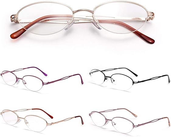Amazon レンサン Liansan 老眼鏡 レディース 女性 オーバル レキシントン型 ハーフリム おしゃれ 超軽量 細いフレーム シニアグラス リーディンググラス 老眼鏡 L731 誕生日 プレゼント ギフト Liansan 老眼鏡
